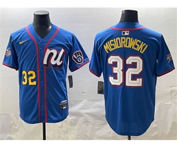 Men's National League #32 Jacob Misiorowski Blue 2025 All-Star Edition Limited Stitched Baseball Jersey
