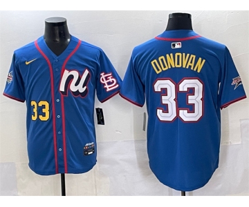 Men's National League #33 Brendan Donovan Blue 2025 All-Star Edition Limited Stitched Baseball Jersey