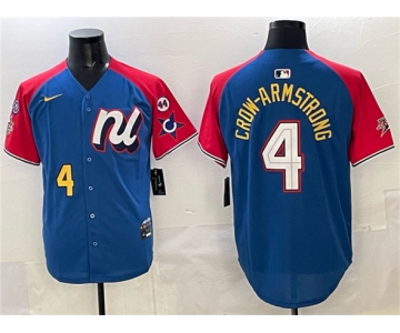 Men's National League #4 Pete Crow-Armstrong Blue Red Alternate 2025 All-Star With Patch Edition Limited Stitched Baseball Jersey