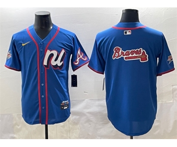 Men's National League Atlanta Braves Team Big Logo Blue 2025 All-Star Edition Limited Stitched Baseball Jersey