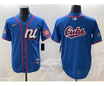 Men's National League Chicago Cubs Team Big Logo Blue 2025 All-Star Edition Limited Stitched Baseball Jersey