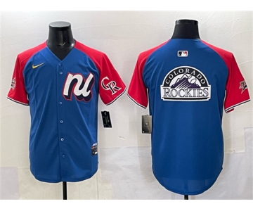 Men's National League Colorado Rockies Team Big Logo Blue Red Alternate 2025 All-Star Edition Limited Stitched Baseball
