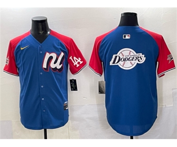 Men's National League Los Angeles Dodgers Team Big Logo Blue Red Alternate 2025 All-Star Edition Limited Stitched Baseball Jersey