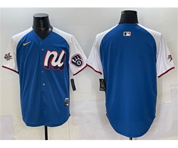 Men's National League Milwaukee Brewers Blank Blue Alternate 2025 All-Star Edition Limited Stitched Baseball Jersey