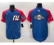 Men's National League Milwaukee Brewers Team Big Logo Blue Red Alternate 2025 All-Star Edition Limited Stitched Baseball Jersey Men's National League Milwaukee Brewers Team Big Logo Blue Red Alternate 2025 All-Star Edition Limited Stitched Baseball Jersey