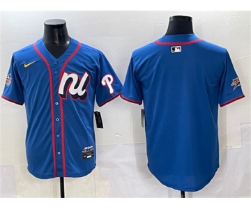 Men's National League Philadelphia Phillies Blank Blue 2025 All-Star Edition Limited Stitched Baseball Jersey