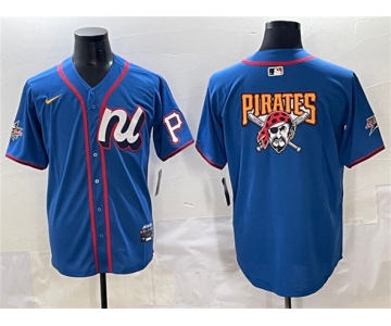 Men's National League Pittsburgh Pirates Team Big Logo Blue 2025 All-Star Edition Limited Stitched Baseball Jersey