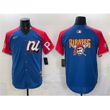 Men's National League Pittsburgh Pirates Team Big Logo Blue Red Alternate 2025 All-Star Edition Limited Stitched Baseball Jersey Men's National League Pittsburgh Pirates Team Big Logo Blue Red Alternate 2025 All-Star Edition Limited Stitched Baseball Jersey
