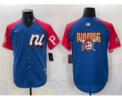Men's National League Pittsburgh Pirates Team Big Logo Blue Red Alternate 2025 All-Star Edition Limited Stitched Baseball Jersey Men's National League Pittsburgh Pirates Team Big Logo Blue Red Alternate 2025 All-Star Edition Limited Stitched Baseball Jersey