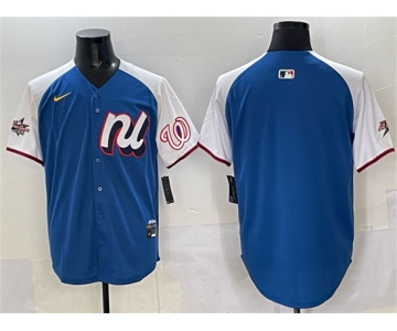 Men's National League Washington Nationals Blank Blue Alternate 2025 All-Star Edition Limited Stitched Baseball Jersey