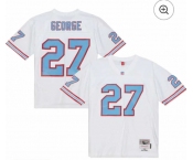 Men's Tennessee Titans #27 Eddie George White Mitchell & Ness Stitched Baseball Jersey