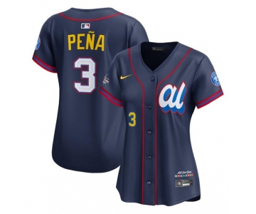Women's American League #3 Jeremy Pena Navy 2025 All-Star Limited Stitched Baseball Jersey