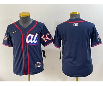 Women's American League Kansas City Royals Blank Navy 2025 All-Star Edition Limited Stitched Baseball Jersey