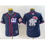 Women's American League New York Yankees Team Big Logo Navy 2025 All-Star Edition Limited Stitched Baseball Jersey