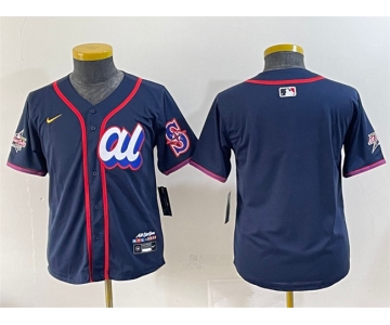 Women's American League Seattle Mariners Blank Navy 2025 All-Star Edition Limited Stitched Baseball Jersey