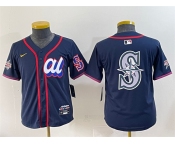 Women's American League Seattle Mariners Team Big Logo Navy 2025 All-Star Edition Limited Stitched Baseball Jersey