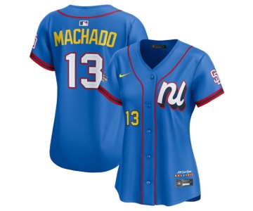 Women's National League #13 Manny Machado Blue 2025 All-Star Edition Limited Stitched Baseball Jersey