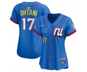 Women's National League #17 Shohei Ohtani Blue 2025 All-Star Edition Limited Stitched Baseball Jersey
