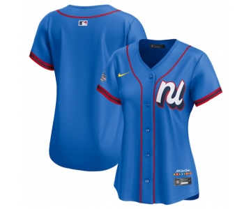 Women's National League Blank Blue 2025 All-Star Edition Limited Stitched Baseball Jersey
