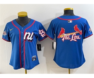 Women's National League St. Louis Cardinals Team Big Logo Blue 2025 All-Star Edition Limited Stitched Baseball Jersey