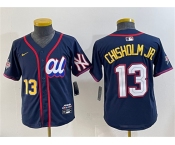 Youth American League #13 Jazz Chisholm Jr. Navy 2025 All-Star Edition Limited Stitched Baseball Jersey