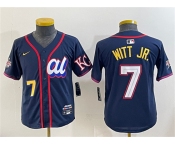 Youth American League #7 Bobby Witt Jr. Navy 2025 All-Star Edition Limited Stitched Baseball Jersey