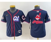Youth American League Cleveland Guardians Team Big Logo Navy 2025 All-Star Edition Limited Stitched Baseball Jersey