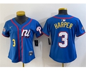 Youth National League #3 Bryce Harper Blue 2025 All-Star Edition Limited Stitched Baseball Jersey