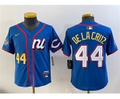 Youth National League #44 Elly De La Cruz Blue 2025 All-Star Edition Limited Stitched Baseball Jersey