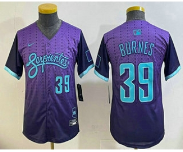 Youth Arizona Diamondbacks #39 Corbin Burnes Purple 2025 City Connect Limited Jersey