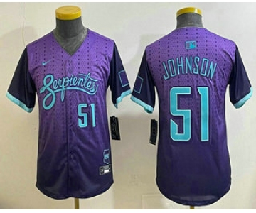 Youth Arizona Diamondbacks #51 Randy Johnson Purple 2025 City Connect Limited Jersey