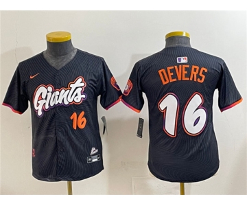 Youth San Francisco Giants #16 Rafael Devers Anthracite 2025 City Connect Limited Stitched Baseball Jersey