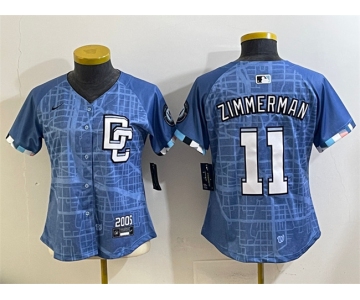 Youth Washington Nationals #11 Ryan Zimmerman Blue 2025 City Connect Limited Stitched Baseball Jersey