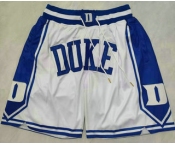 Men's Duke Blue Devils White Just Don Shorts
