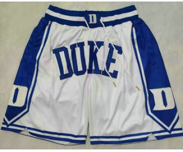 Men's Duke Blue Devils White Just Don Shorts