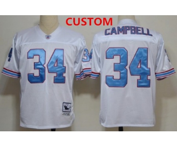 Custom Houston Oilers Men's White Throwback Jersey