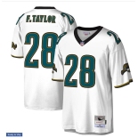 Mens Jacksonville Jaguars #28 Fred Taylor Mitchell&Ness White Legacy Throwback Jersey