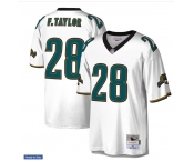Mens Jacksonville Jaguars #28 Fred Taylor Mitchell&Ness White Legacy Throwback Jersey