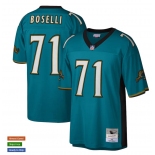 Men's Jacksonville Jaguars #71 Tony Boselli 1997 Mitchell & Ness Teal NFL Throwback Football Jersey