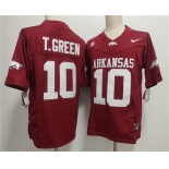 Men's Arkansas Razorbacks #10 TAYLEN GREEN Red 2025 F.U.S.E. Vapor Limited Stitched Football Jersey Men's Arkansas Razorbacks #10 TAYLEN GREEN Red 2025 F.U.S.E. Vapor Limited Stitched Football Jersey