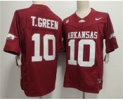 Men's Arkansas Razorbacks #10 TAYLEN GREEN Red 2025 F.U.S.E. Vapor Limited Stitched Football Jersey Men's Arkansas Razorbacks #10 TAYLEN GREEN Red 2025 F.U.S.E. Vapor Limited Stitched Football Jersey