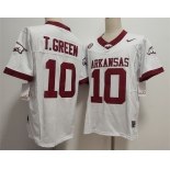 Men's Arkansas Razorbacks #10 TAYLEN GREEN White 2025 F.U.S.E. Vapor Limited Stitched Football Jersey Men's Arkansas Razorbacks #10 TAYLEN GREEN White 2025 F.U.S.E. Vapor Limited Stitched Football Jersey