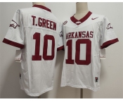 Men's Arkansas Razorbacks #10 TAYLEN GREEN White 2025 F.U.S.E. Vapor Limited Stitched Football Jersey Men's Arkansas Razorbacks #10 TAYLEN GREEN White 2025 F.U.S.E. Vapor Limited Stitched Football Jersey