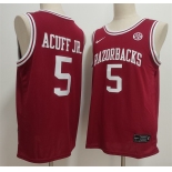 Men's Arkansas Razorbacks #5 Darius Acuff Jr. Red Stitched Football Jersey Men's Arkansas Razorbacks #5 Darius Acuff Jr. Red Stitched Football Jersey