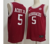Men's Arkansas Razorbacks #5 Darius Acuff Jr. Red Stitched Football Jersey Men's Arkansas Razorbacks #5 Darius Acuff Jr. Red Stitched Football Jersey