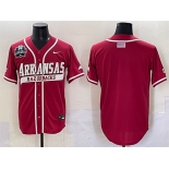 Men's Arkansas Razorbacks Blank Cardinal 2025 World Series & SEC Patch Stitched Jersey Men's Arkansas Razorbacks Blank Cardinal 2025 World Series & SEC Patch Stitched Jersey