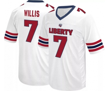 Men's Liberty Flames #7 Malik Willis White Stitched Football Jersey