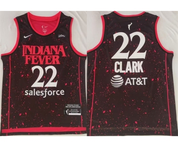 Men's Indiana Fever #22 Caitlin Clark Black Red Stitched Jersey