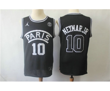Paris Saint-Germain #10 Neymar Jr Black Jordan Fashion Jersey