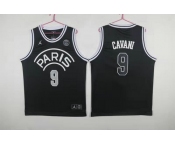 Paris Saint-Germain #9 Cavani Black Jordan Fashion Jersey Paris Saint-Germain #9 Cavani Black Jordan Fashion Jersey